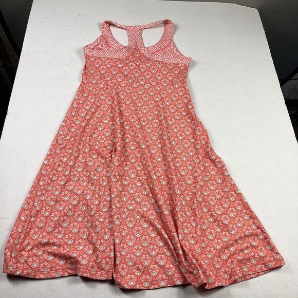 Prana Coral Print Sleeveless Dress M Racerback Boho Stretch Travel Casual - Picture 11 of 13